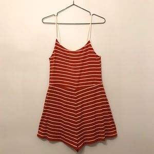 orange romper with white stripes :)